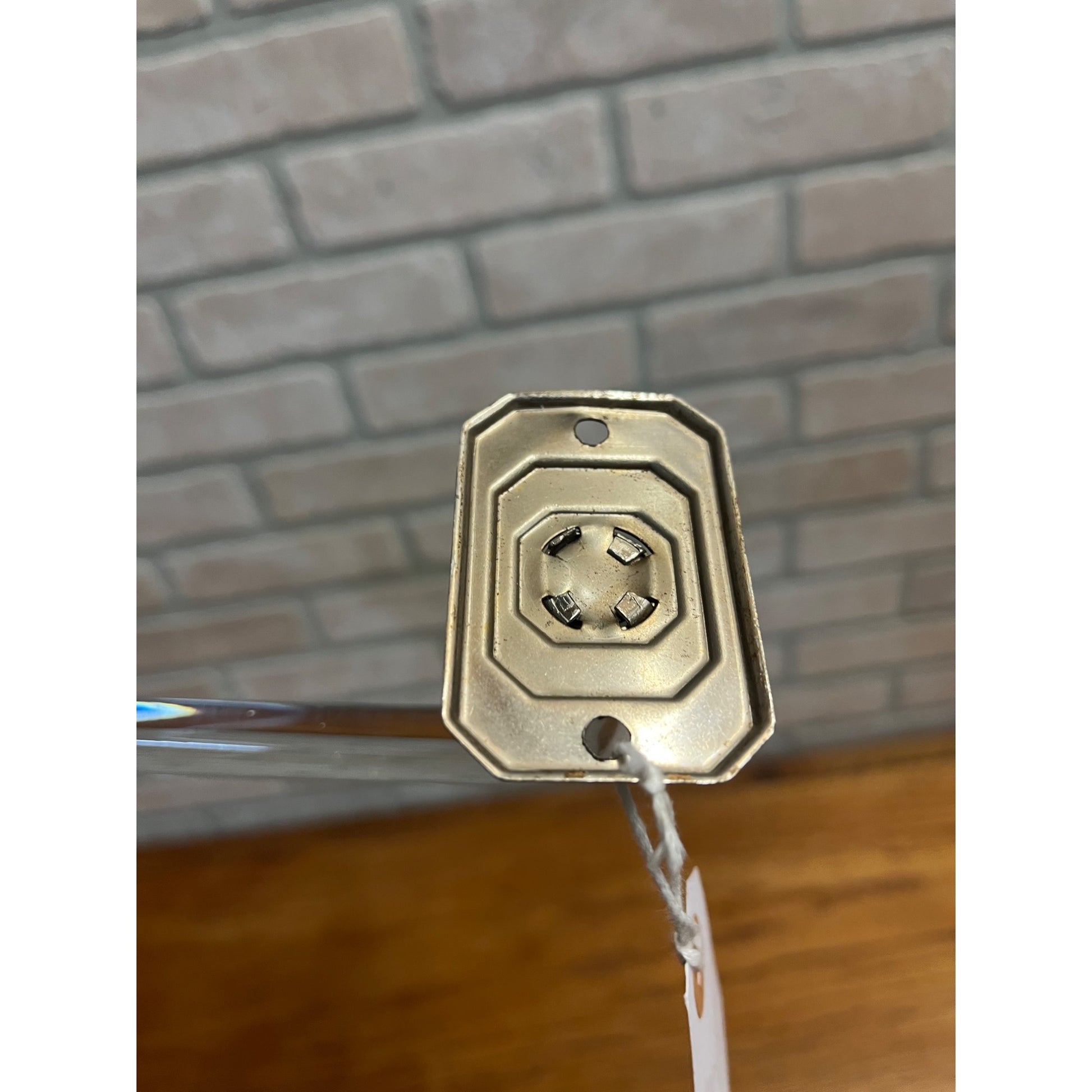 Vintage 1950s MCM Bathroom Glass Towel Bar w/ Wall Mount Brackets 24"