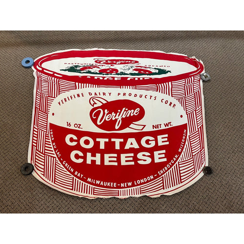 Vintage 1950s Verifine Cottage Cheese Advertising Store Poster Sign Wisconsin WI