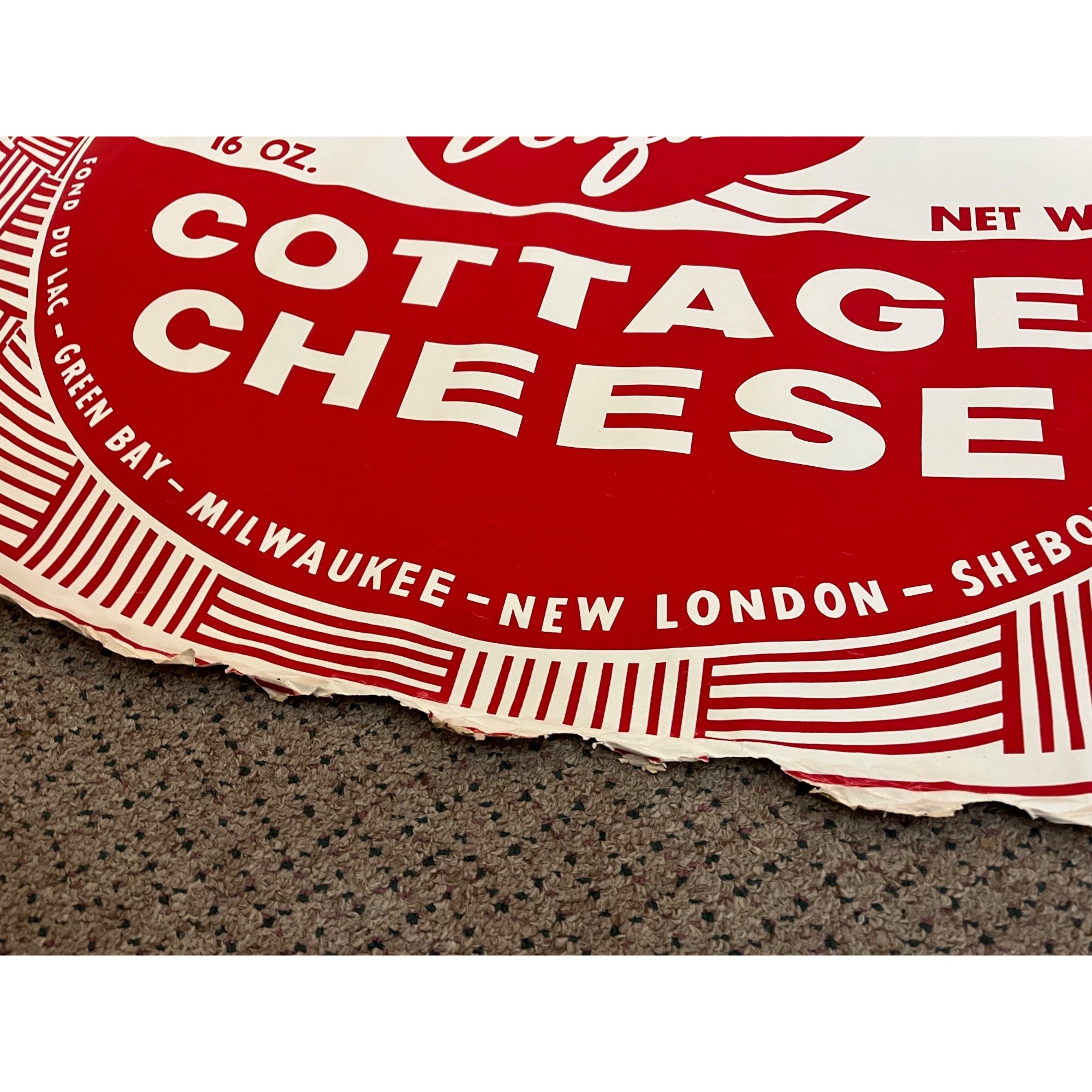 Vintage 1950s Verifine Cottage Cheese Advertising Store Poster Sign Wisconsin WI