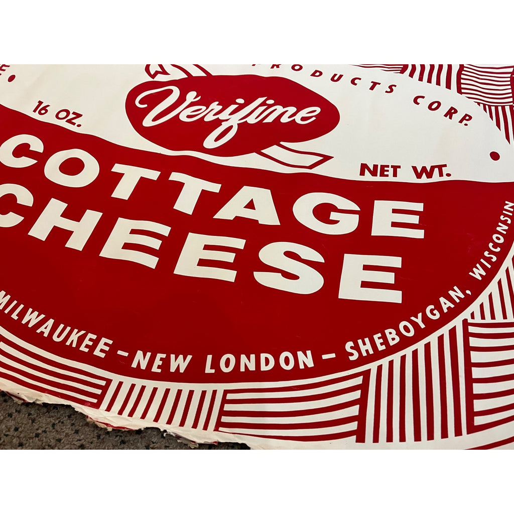 Vintage 1950s Verifine Cottage Cheese Advertising Store Poster Sign Wisconsin WI