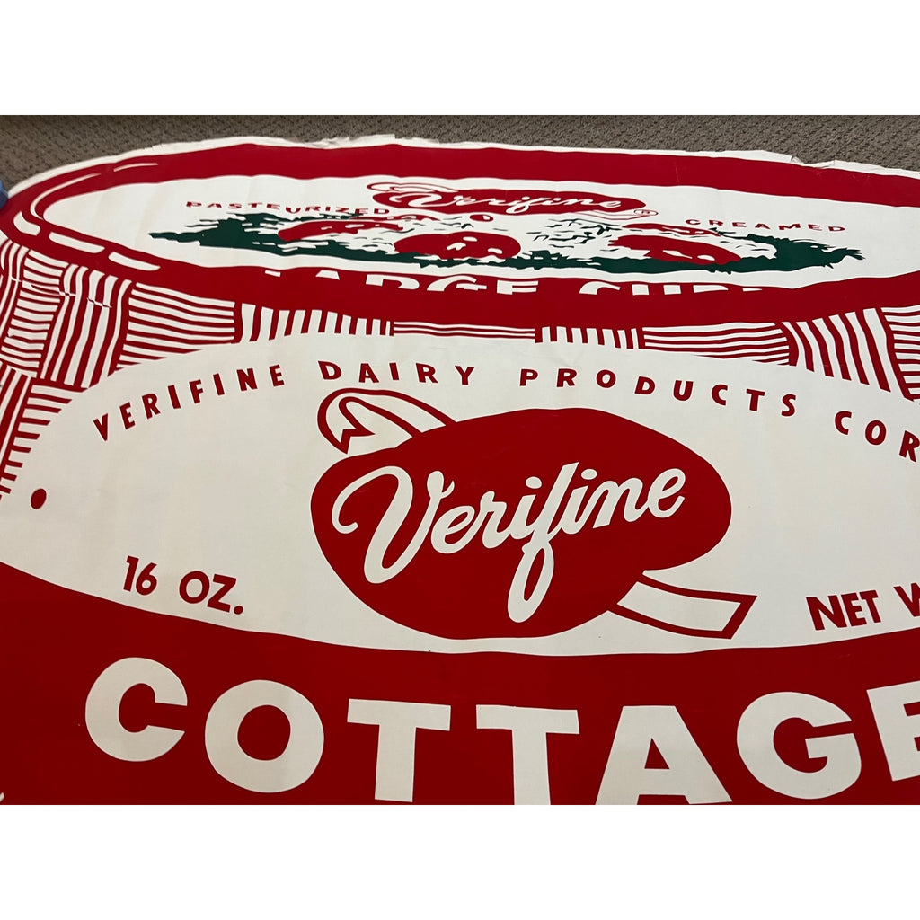 Vintage 1950s Verifine Cottage Cheese Advertising Store Poster Sign Wisconsin WI