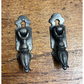 Antique Spanish Revival Drop Pulls Pair Gothic Tudor Drawer Hardware Tulip