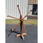 Antique 19th Century Wooden Yarn Swift Skein Winder Floor Stand Primitive