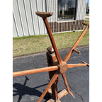 Antique 19th Century Wooden Yarn Swift Skein Winder Floor Stand Primitive
