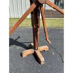 Antique 19th Century Wooden Yarn Swift Skein Winder Floor Stand Primitive