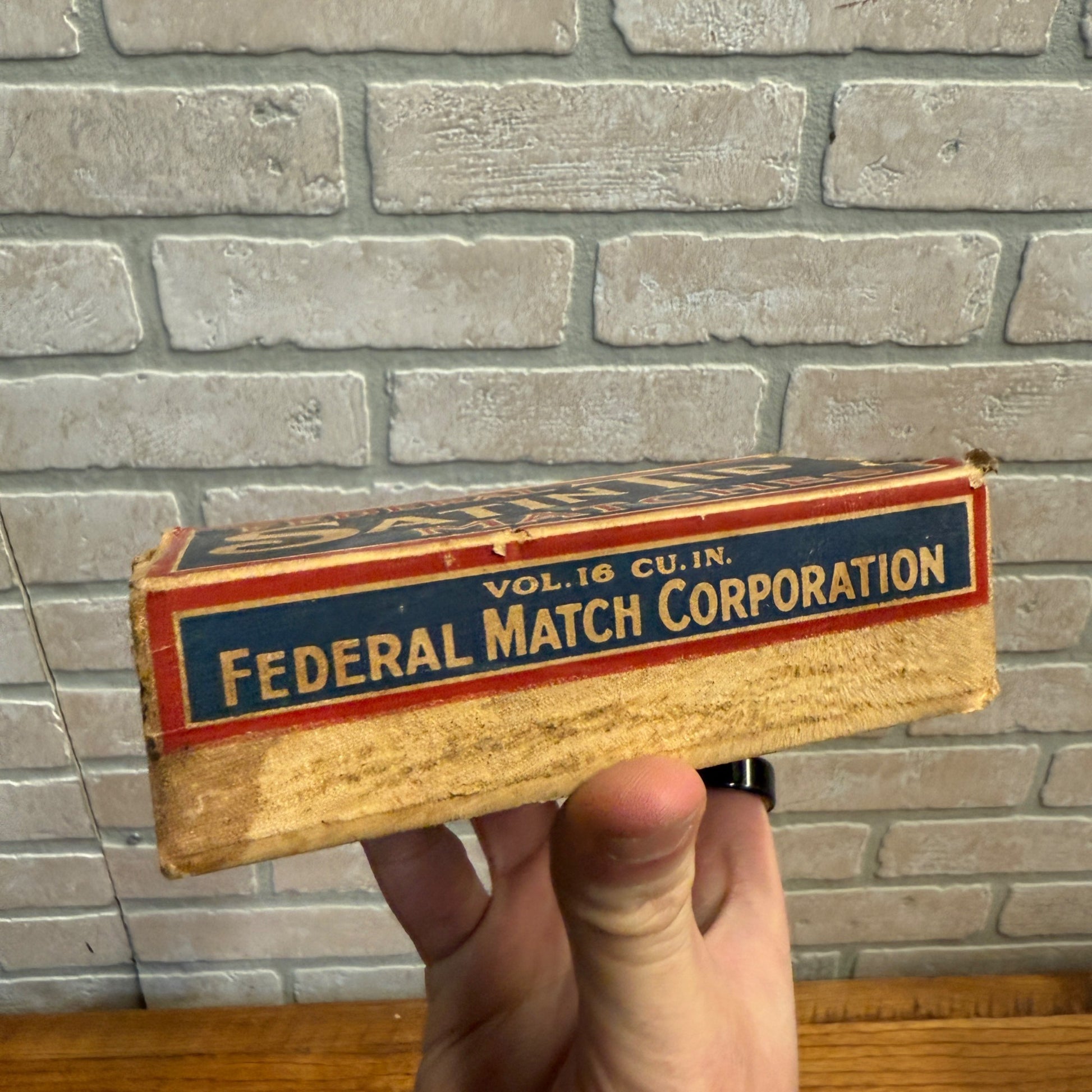 Vintage Federal Satin Tip Matches Advertising Match Box w/ Matches Grocery Decor