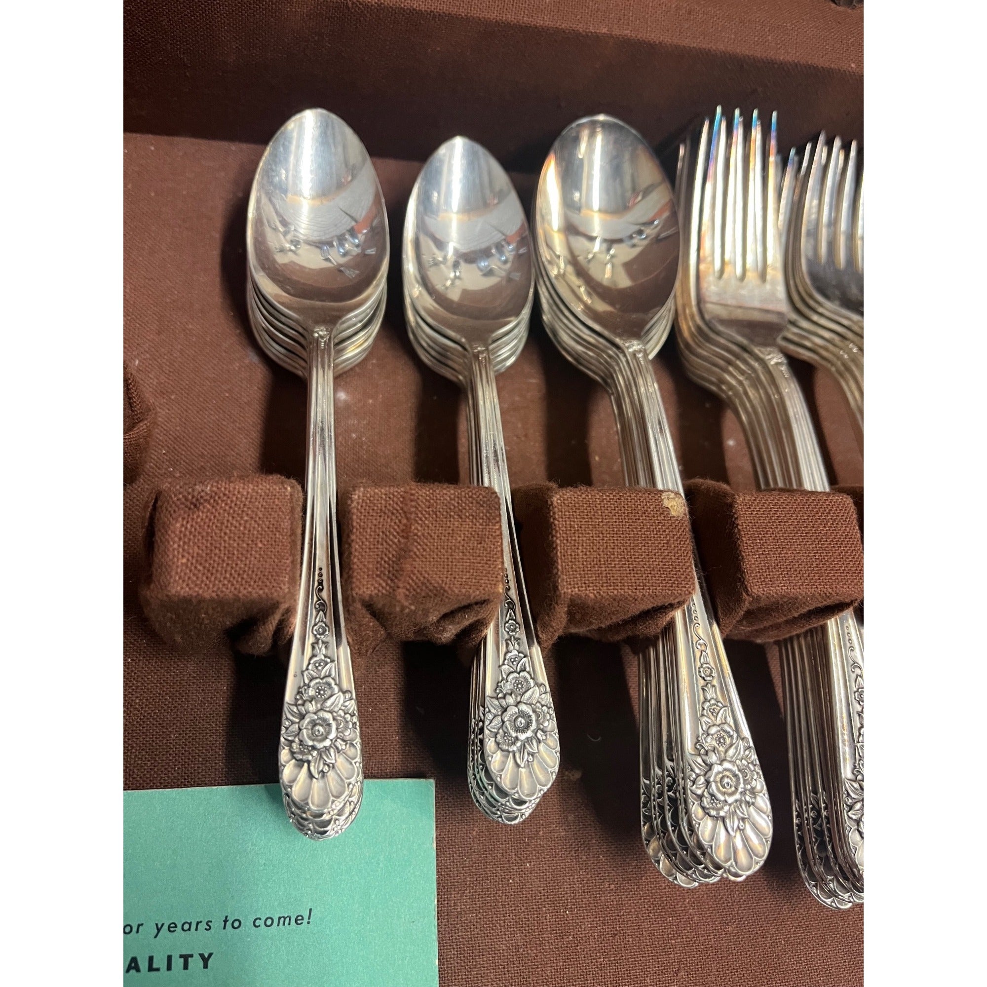 Vintage Jubilee Silverware Wm Rogers Mfg. Co. Silver Plate 52pc Set Dinnerware Flatware