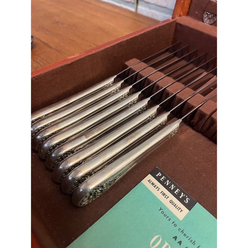 Vintage Jubilee Silverware Wm Rogers Mfg. Co. Silver Plate 52pc Set Dinnerware Flatware