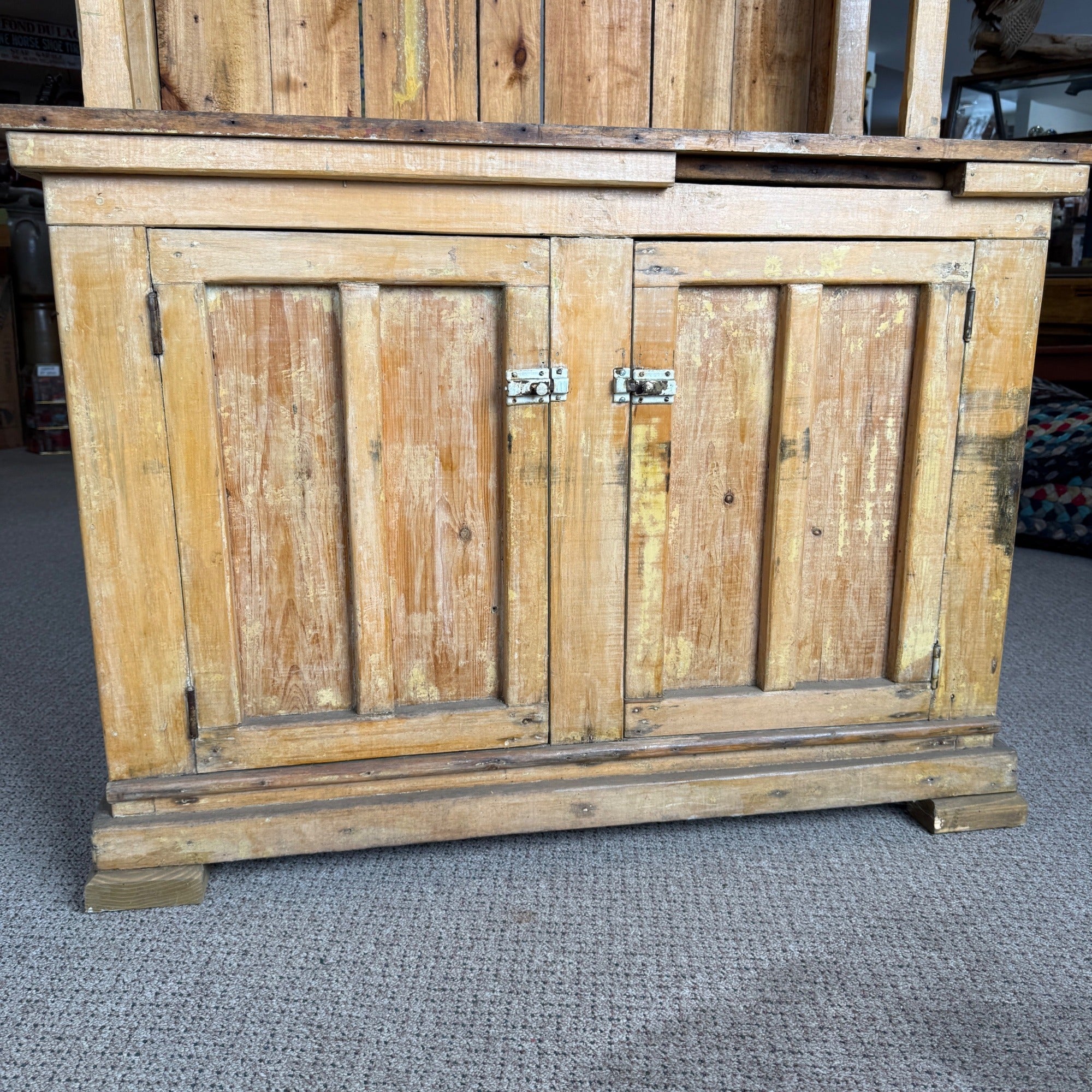 Antique Primitive Bakers Bread-Making Cabinet Cupboard  Kitchen Coffee Bar Hutch