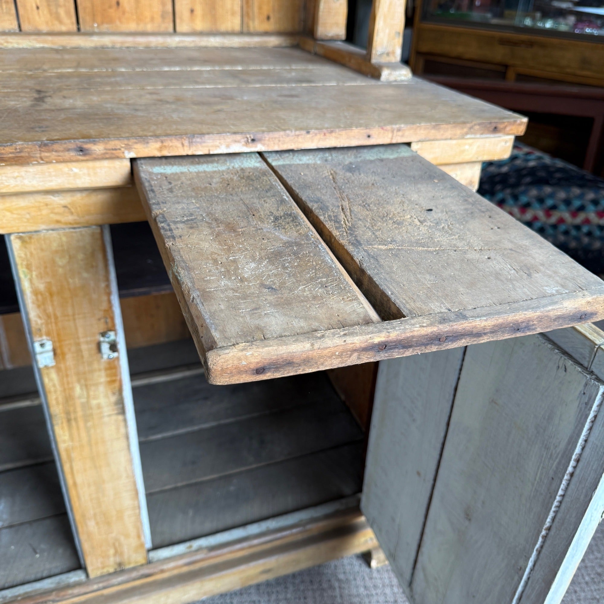 Antique Primitive Bakers Bread-Making Cabinet Cupboard  Kitchen Coffee Bar Hutch