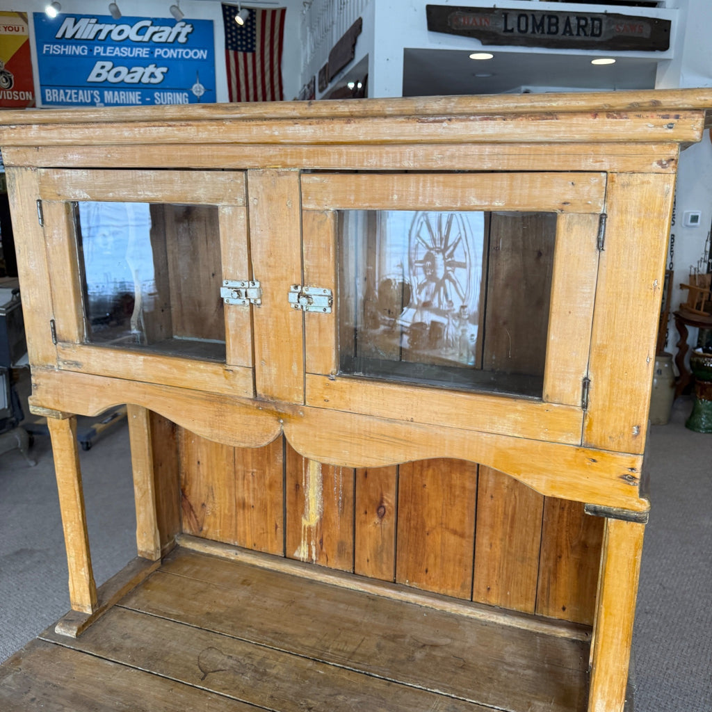 Antique Primitive Bakers Bread-Making Cabinet Cupboard  Kitchen Coffee Bar Hutch