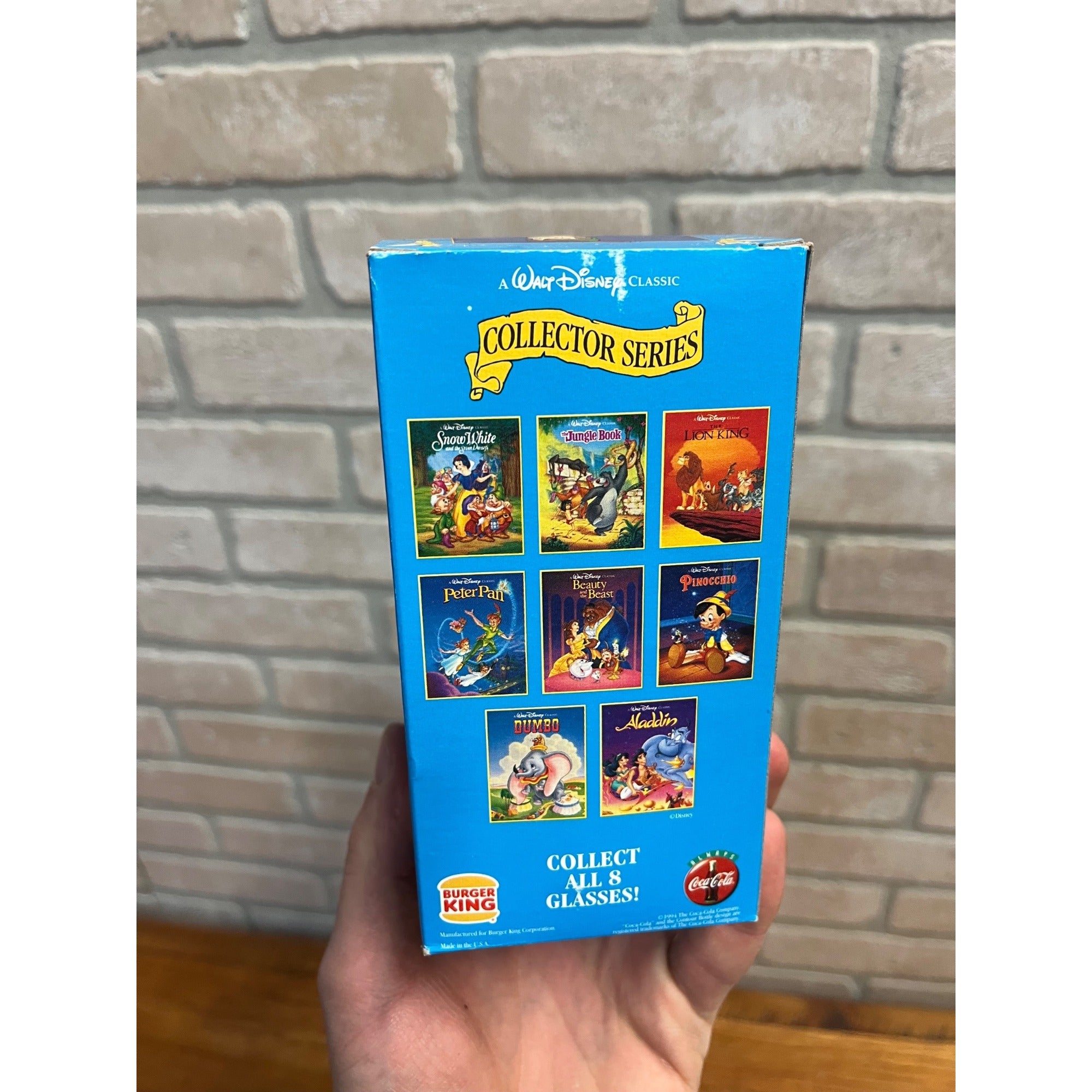 Vintage 1994 Disney Burger King Peter Pan Collector Series Glass w/ Original Box