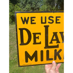 Vintage DeLaval Milker Farm Dairy Advertising Metal Tin Tacker Sign MINT