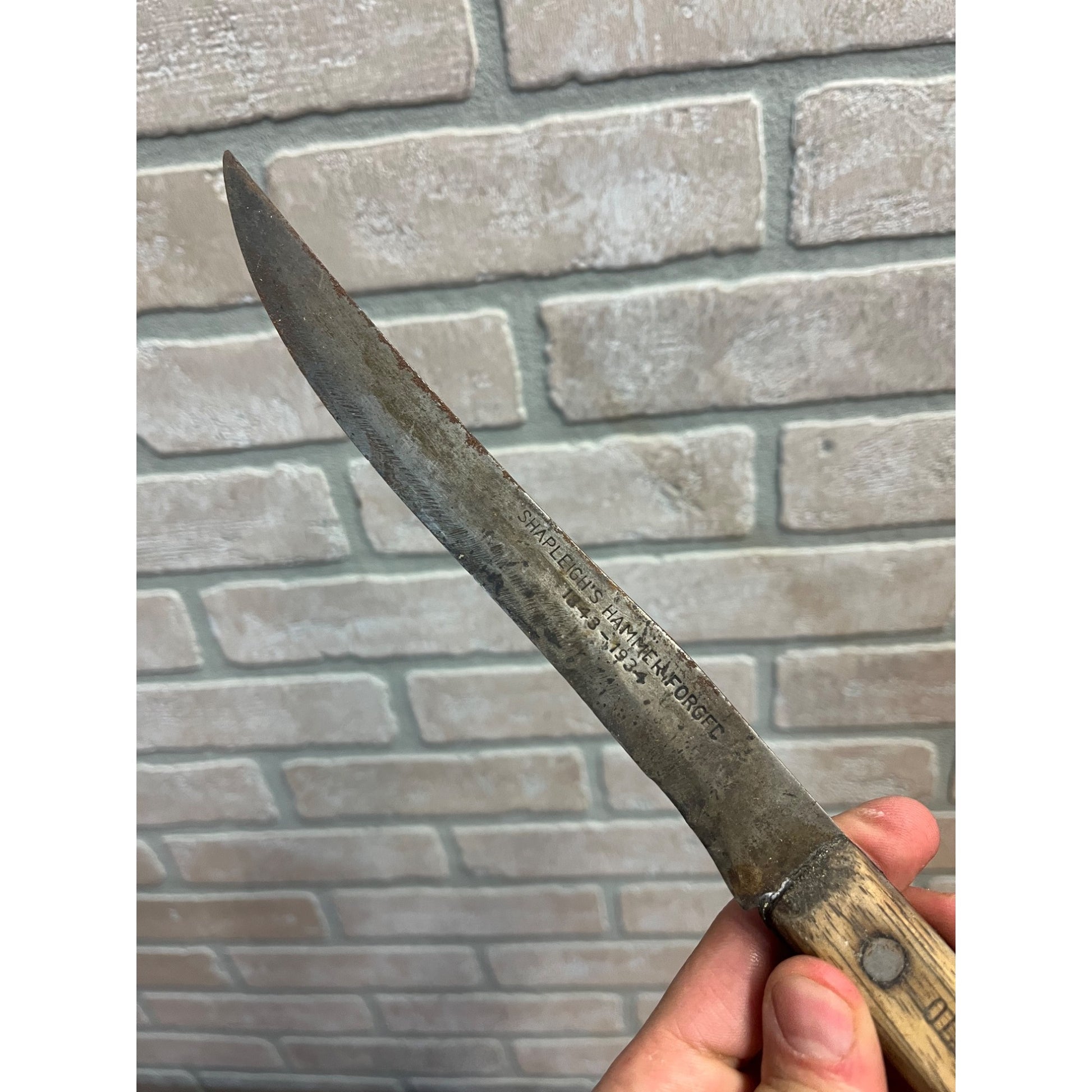 Vintage Shapleigh's Old Hickory Hammer Forged 1843 Butcher Knife 13” + Others