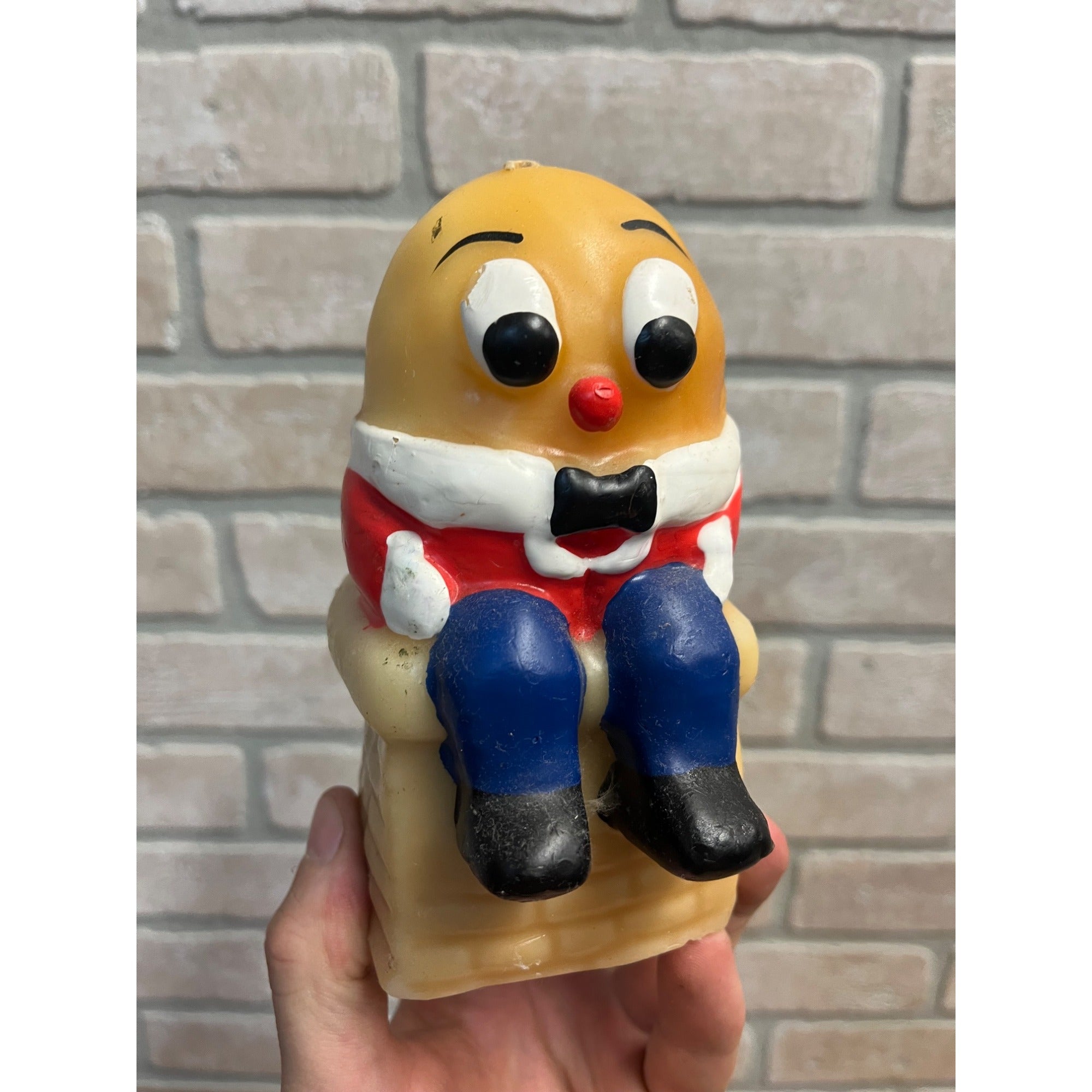 Vintage Humpty Dumpty Candle Unused Wax Statue Lenox Mexico Old Nursery Tale