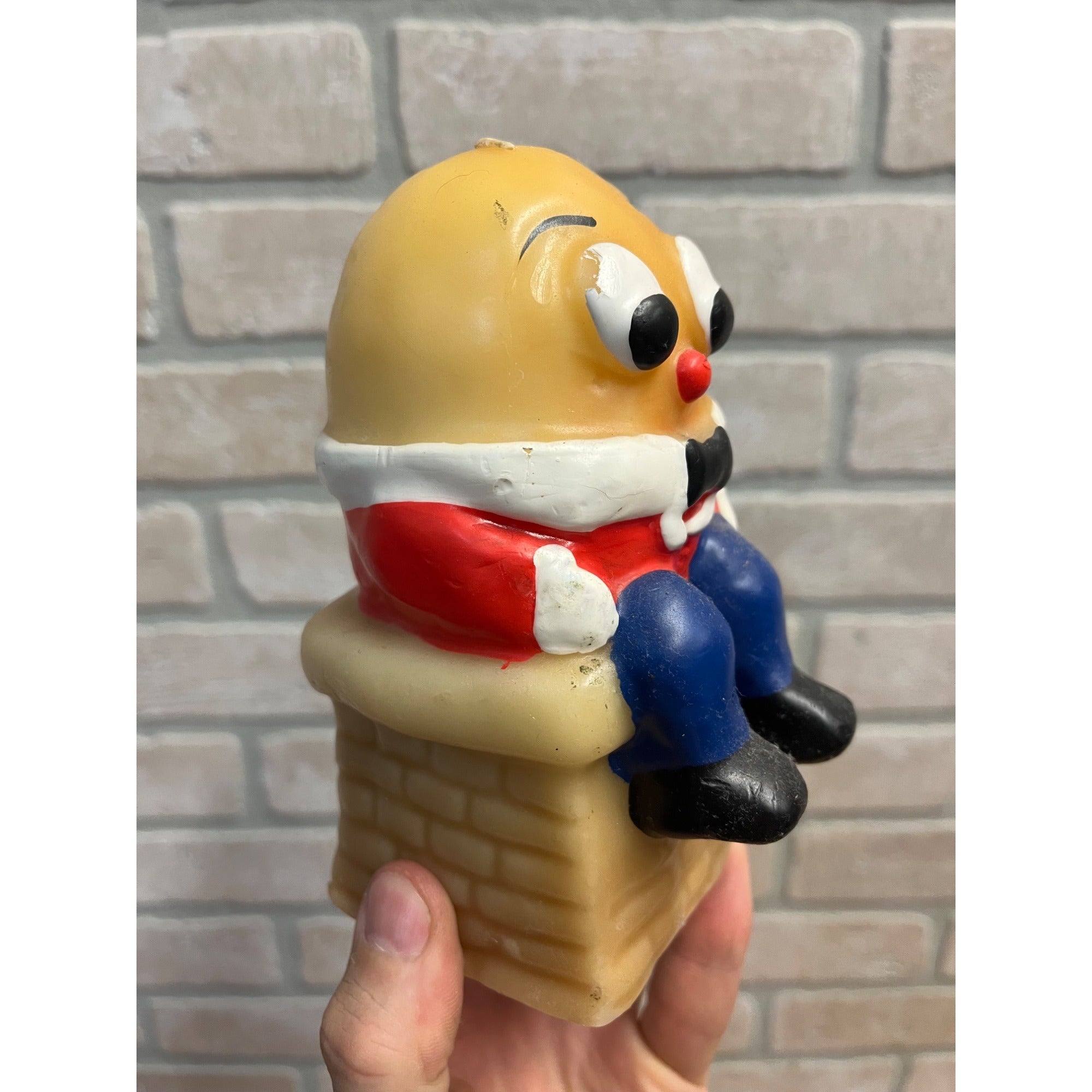 Vintage Humpty Dumpty Candle Unused Wax Statue Lenox Mexico Old Nursery Tale