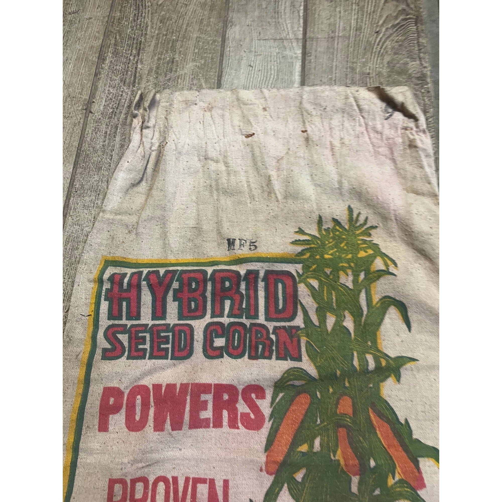 Vintage Powers Hybrid Seed Corn, Duncombe, Iowa IA Cloth Sack