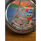 Vintage 1983 Old Style 16" Round Beer Barrel Lighted Wall Hanging Sign - WORKS!