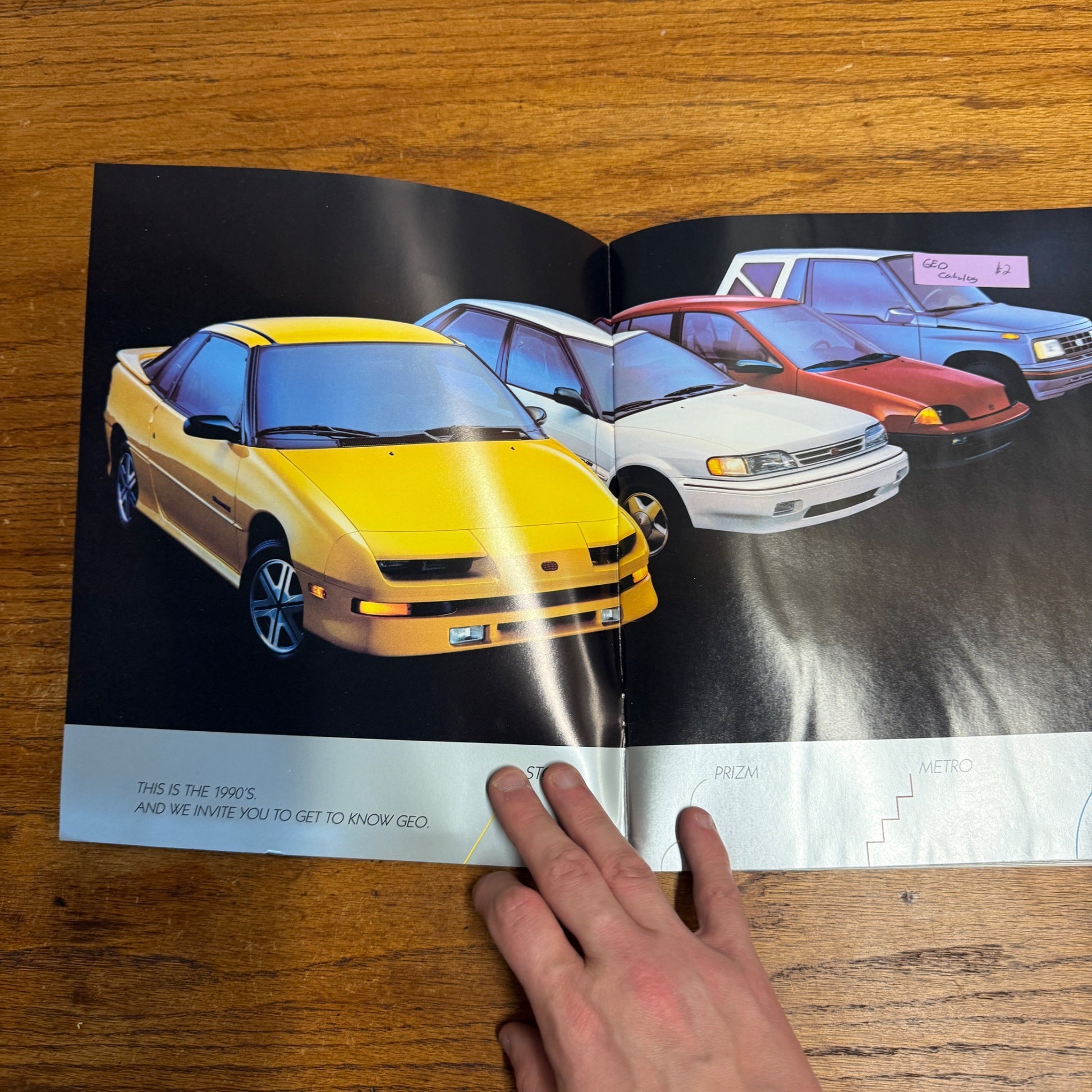1990 GEO Car Brochure Dealership Sales General Motors GM Prizm Storm Metro