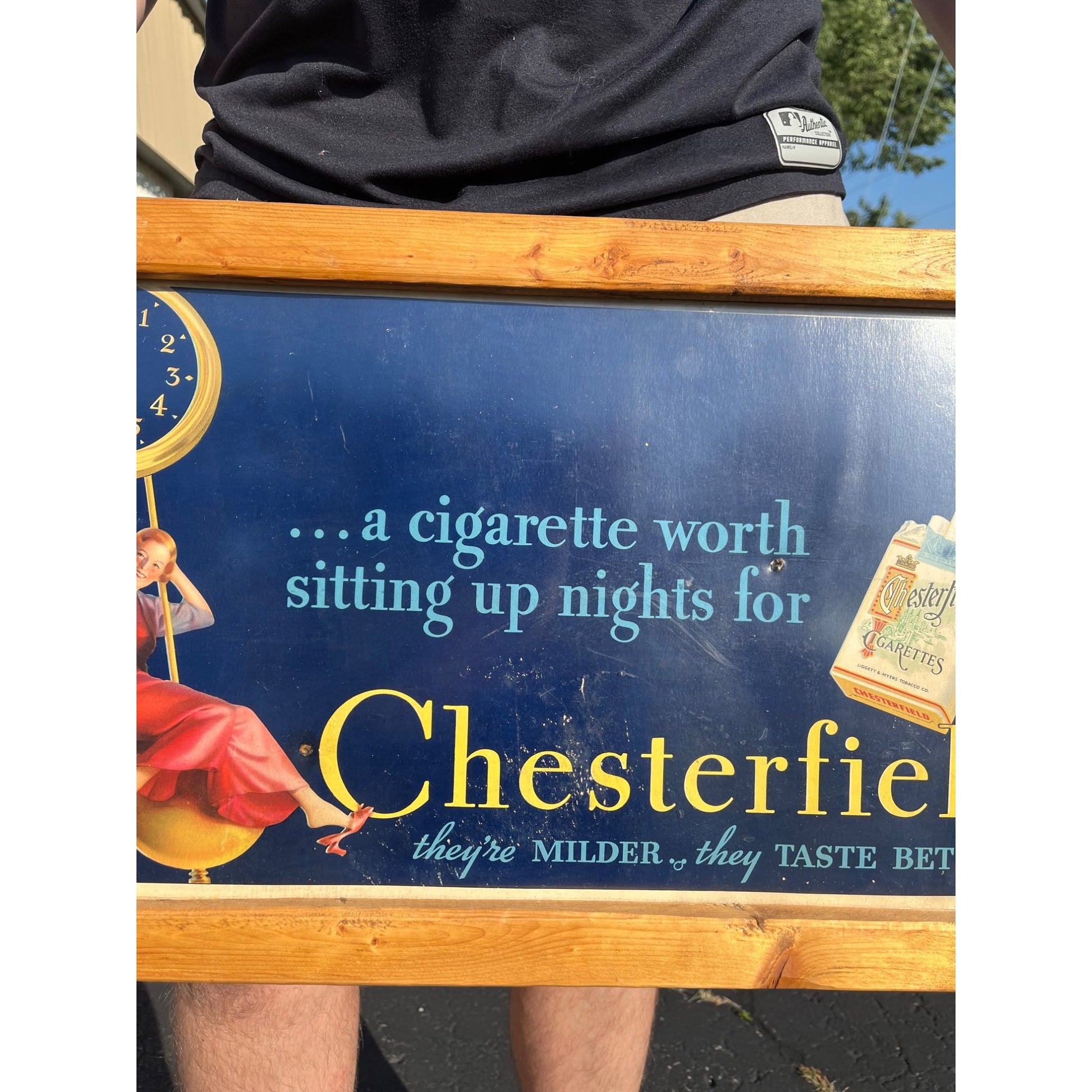 Vintage Chesterfield Cigarettes Cardboard Advertising Sign