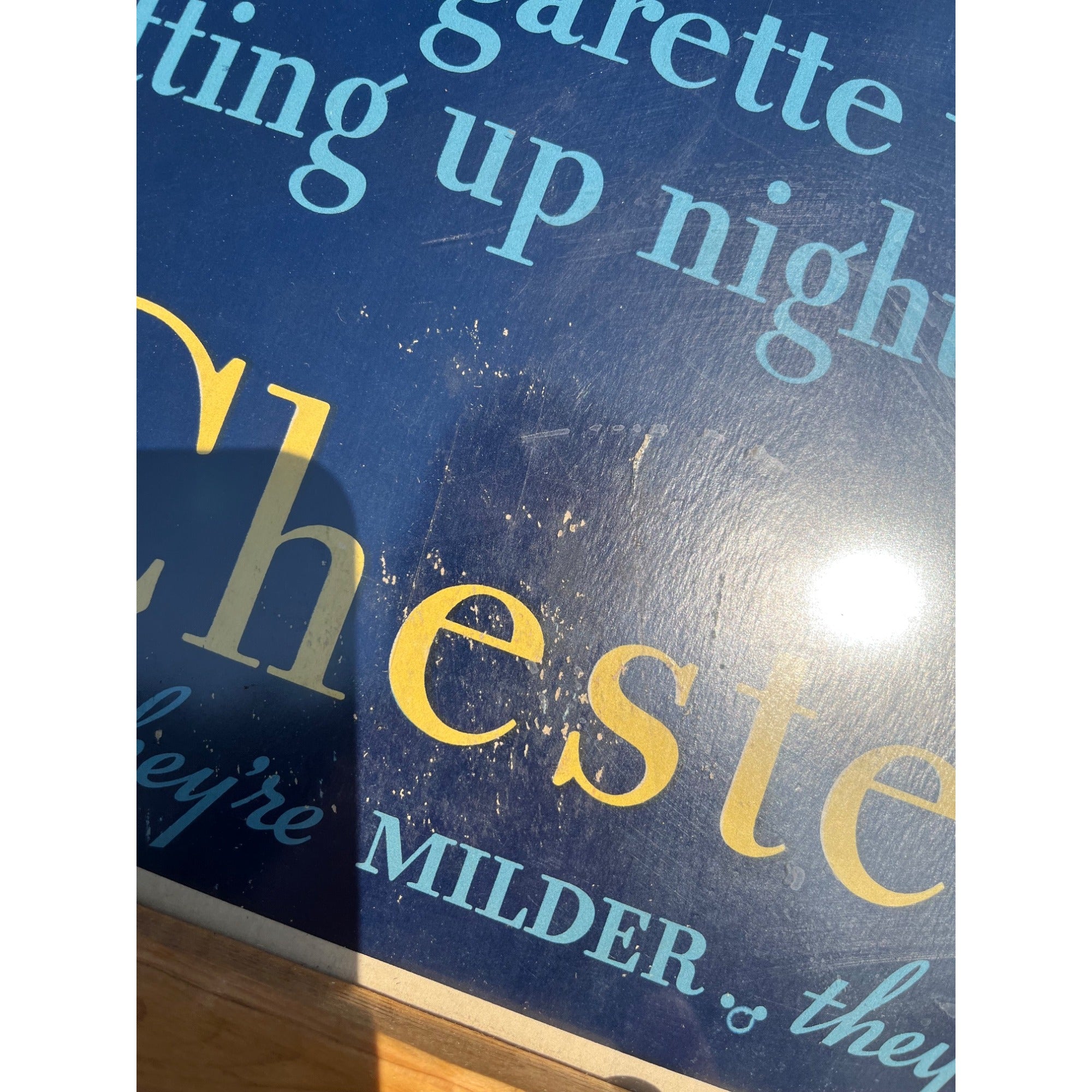 Vintage Chesterfield Cigarettes Cardboard Advertising Sign