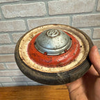 Antique Toy Wagon Wheel Hard Rubber Tire Embossed W Hub Original Paint