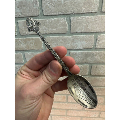 Vintage Sterling Silver Souvenir Spoon Indian Chief Mt Ranier Seattle Washington