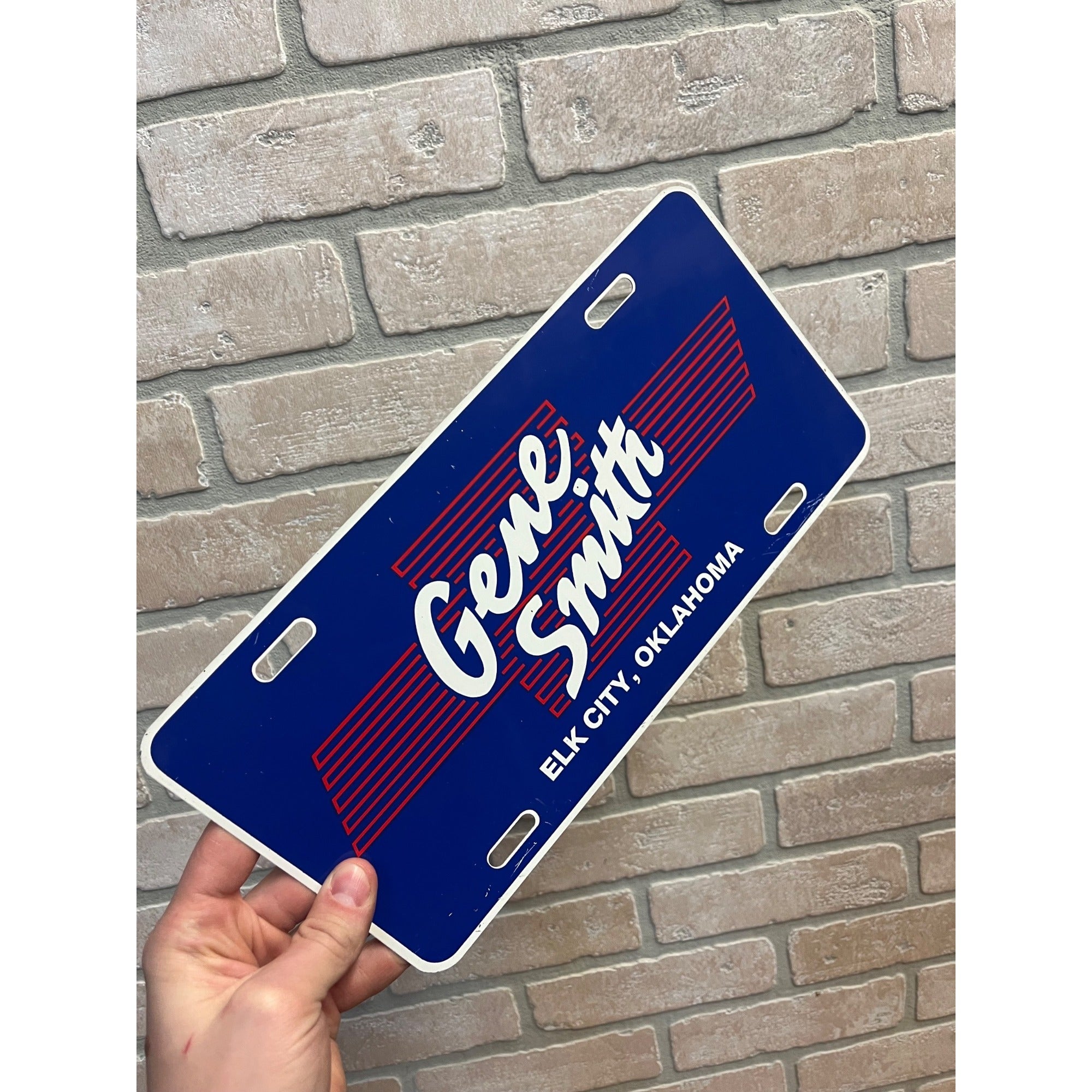 Vintage Gene Smith Chevrolet Chevy Elk City OK Dealership Booster License Plate