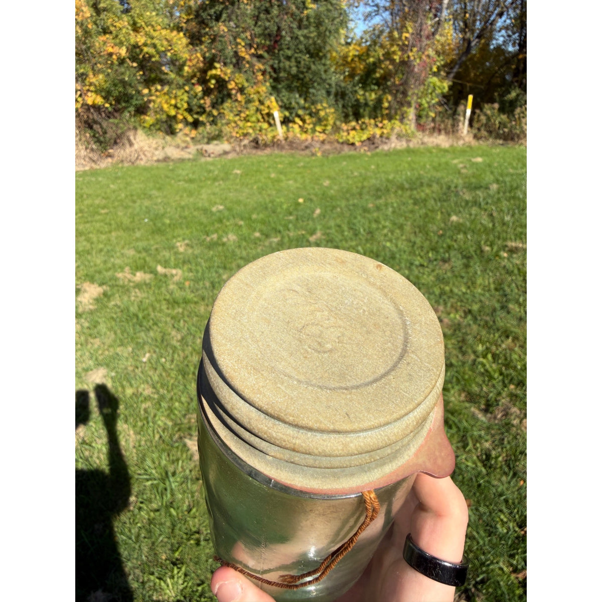 Masons Patent Nov 30th 1858 Antique Glass Canning Jar With Zinc Lid Vintage Home Decor