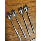 Vintage Oneida Community Stainless Ice Tea Spoons "Twin Star" Pattern Atomic (4)