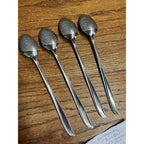 Vintage Oneida Community Stainless Ice Tea Spoons "Twin Star" Pattern Atomic (4)