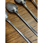 Vintage Oneida Community Stainless Ice Tea Spoons "Twin Star" Pattern Atomic (4)