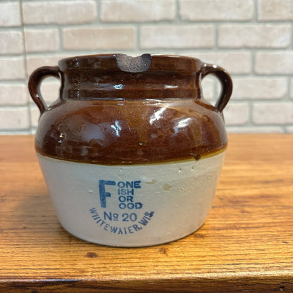 Red Wing Stoneware Advertising Bean Pot Crock Whitewater Wi Wis Wisconsin