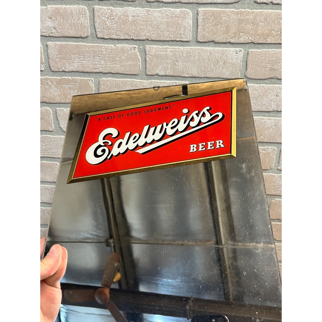 Vintage 1940s Schoenhofen Edelweiss Beer Advertising Bar Mirror Sign Chicago