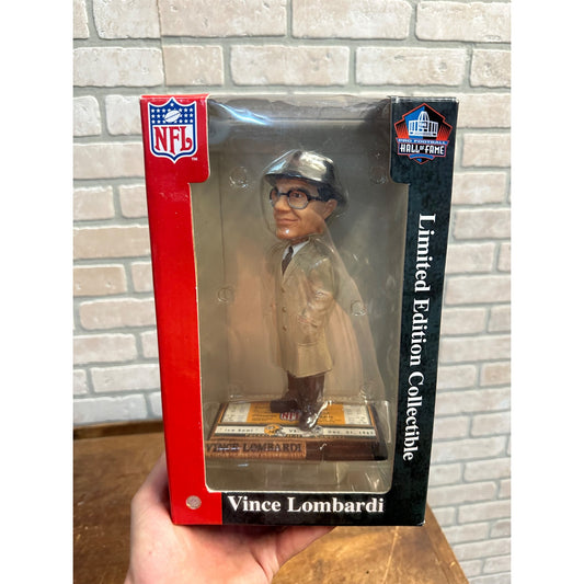 RARE VINCE LOMBARDI Ticket Bobble BOBBLEHEAD Legends Series NFL Ltd Ed ICE BOWL