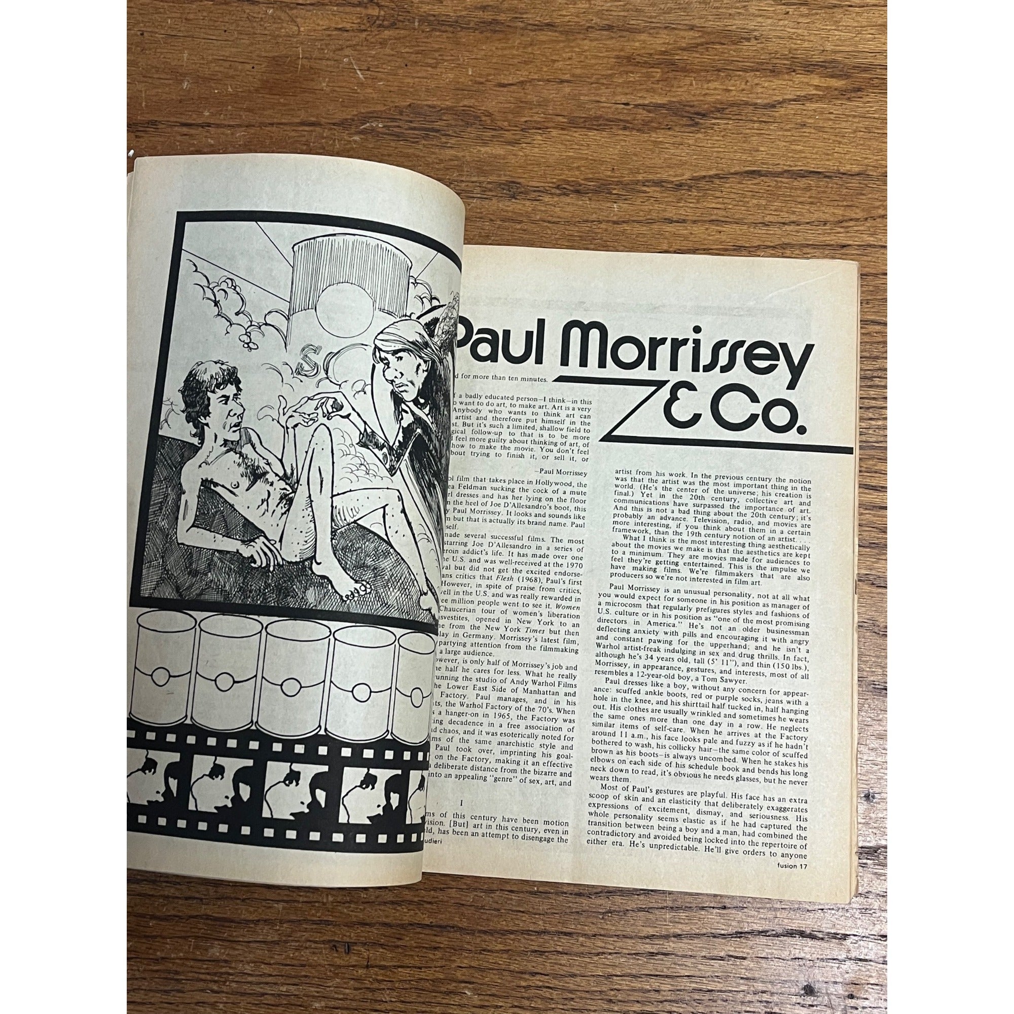 MARCH 1973 FUSION underground music magazine PAUL MORRISSEY Eating Up Front