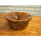 Antique Bennington Rockingham Mottled Brown Stoneware Cuspidor Spittoon