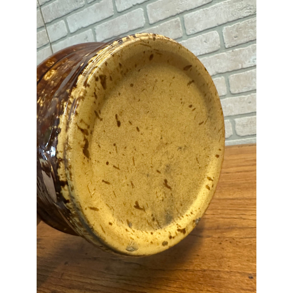 Antique Bennington Rockingham Mottled Brown Stoneware Cuspidor Spittoon