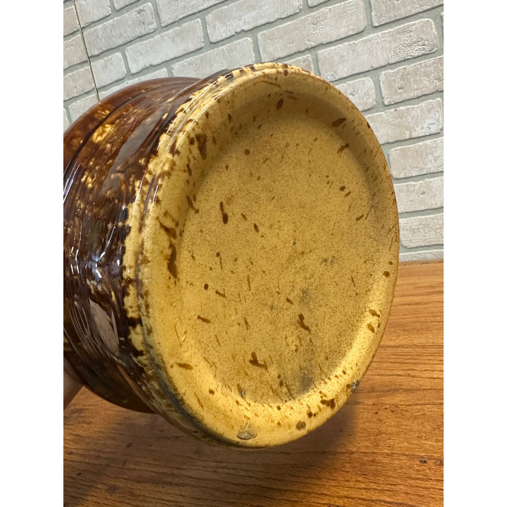 Antique Bennington Rockingham Mottled Brown Stoneware Cuspidor Spittoon