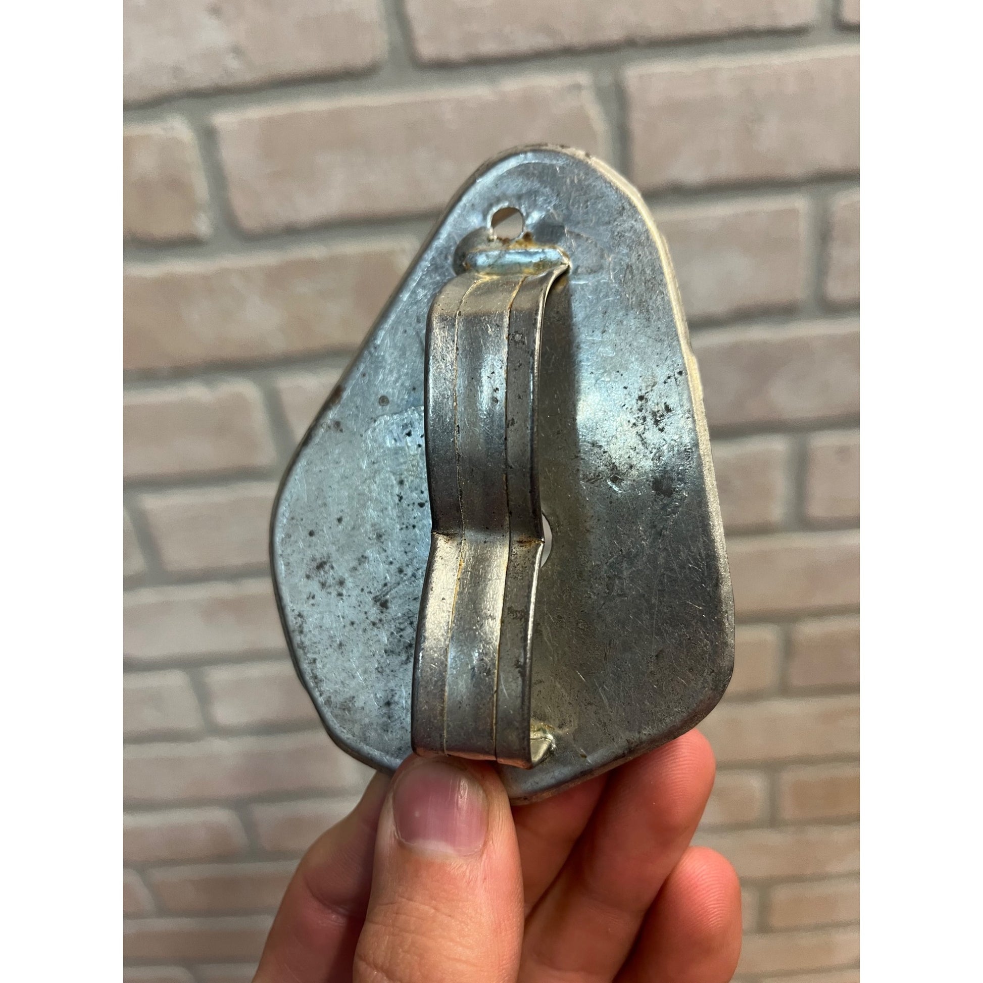Antique Vintage Primitive Goose Duck Tin Metal Cookie Cutter Soldered Handle