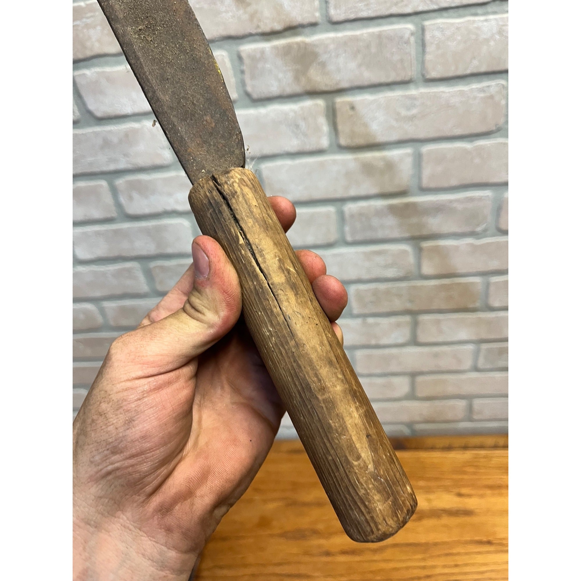 Antique Early Primitive Harvest Knife Cutter Tool Cabin Wall Decor