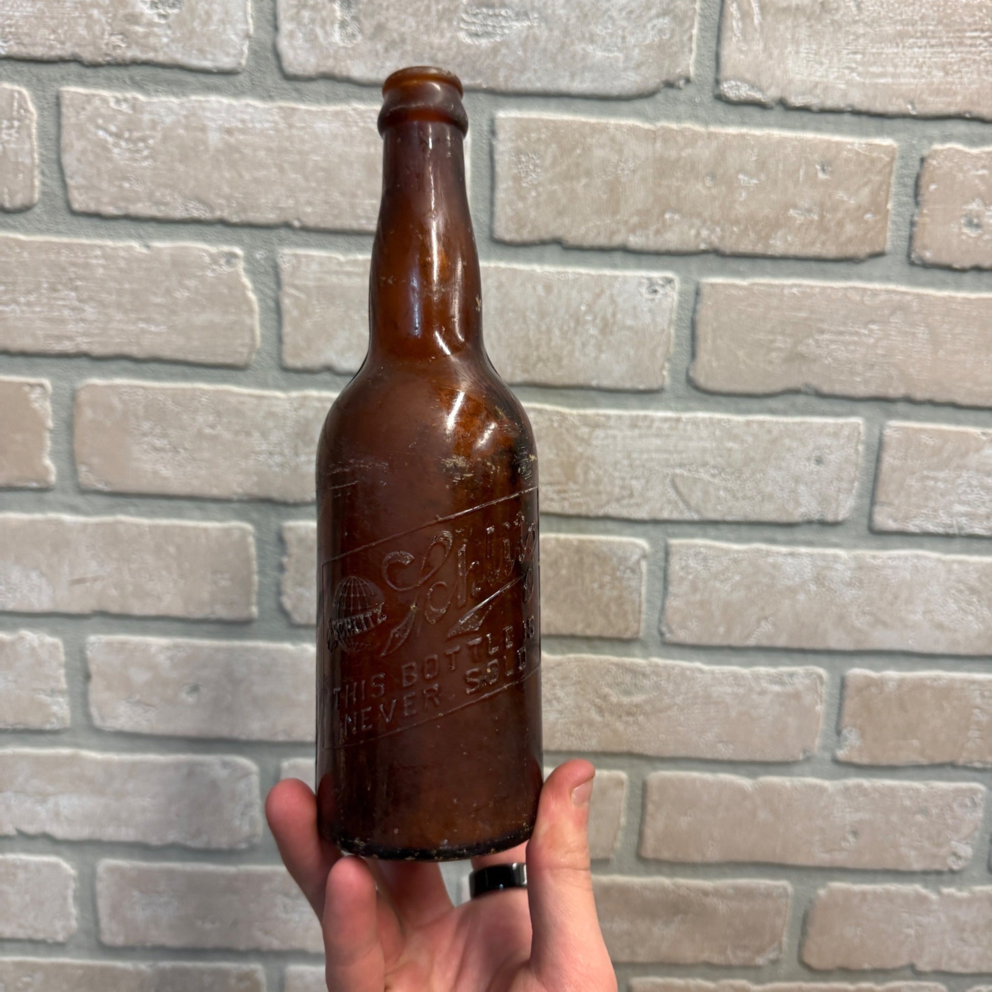 Pre-Pro Schlitz Brewing Company Milwaukee Vintage Amber Beer Bottle Wis - Globe
