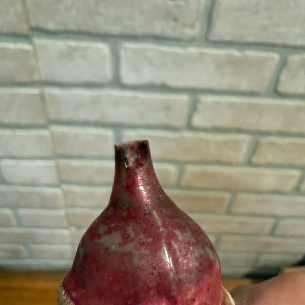 Original Early Santa Claus W/ Tree Christmas Ornament Mercury Glass Painted