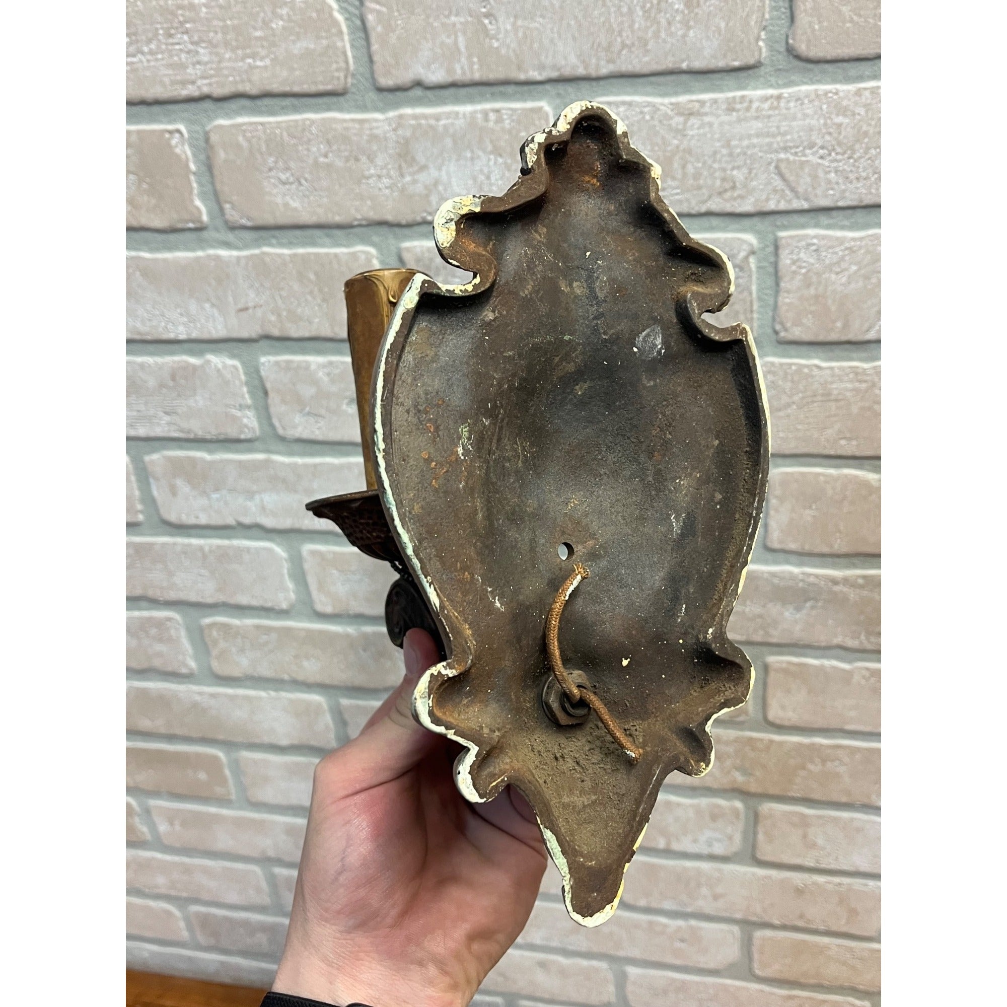 Antique Victorian Cast Iron Floral Wall Sconce Light Fixtures Art Nouveau