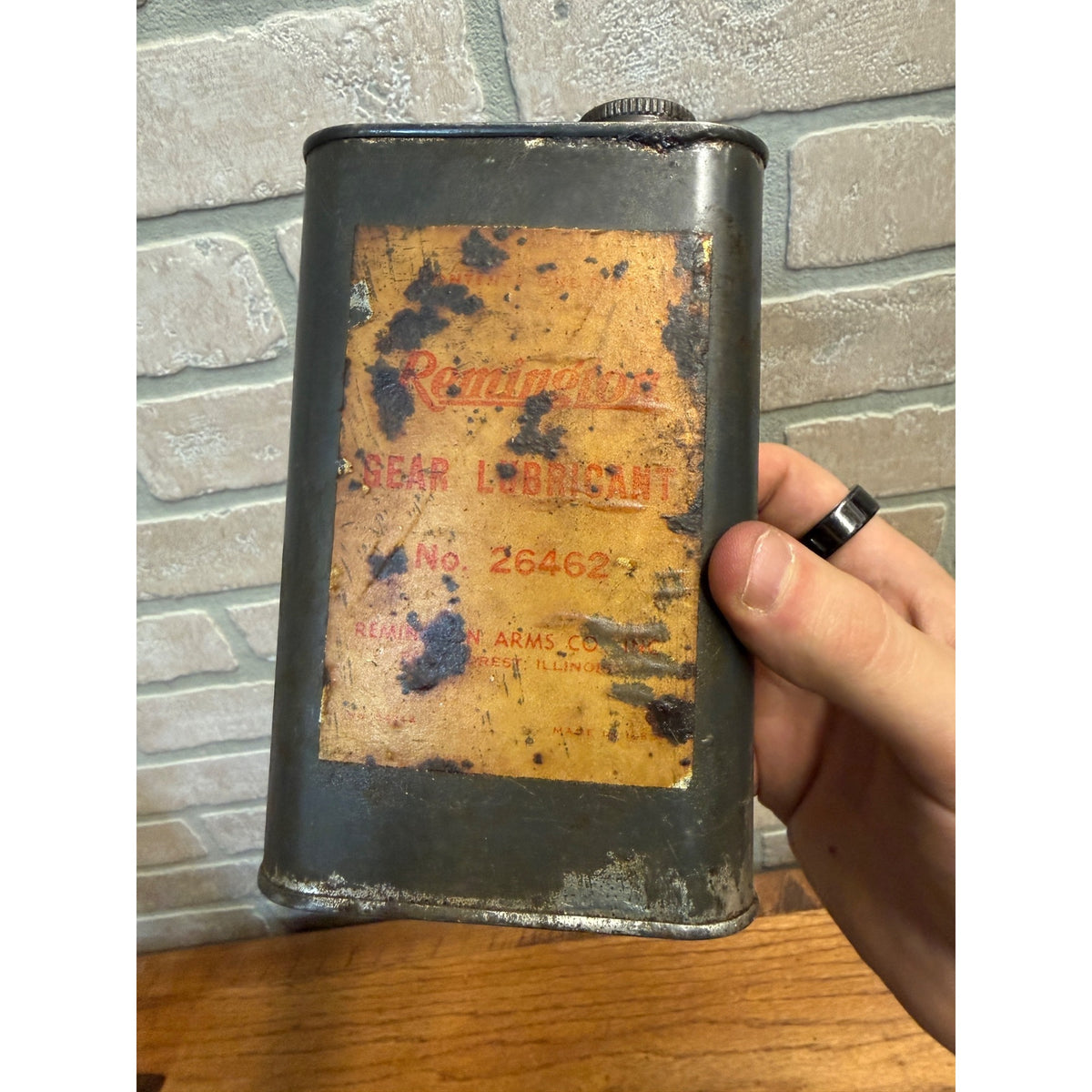 Vintage Remington Gear Lubricant No. 26462 Gun Oil Can Chainsaw