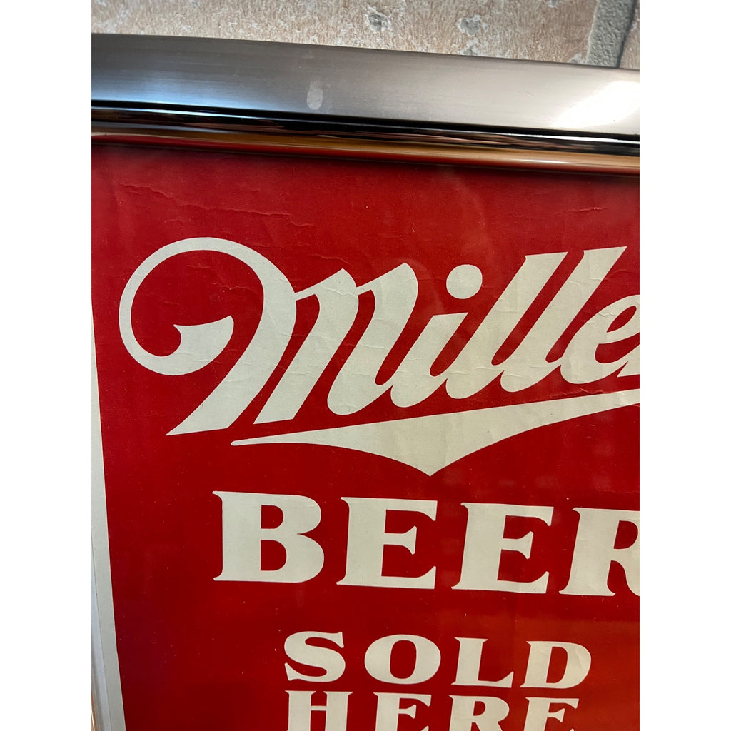 Vintage 1940s Miller Beer Milwaukee Paper Advertising Sign Poster Bar 10 Cents