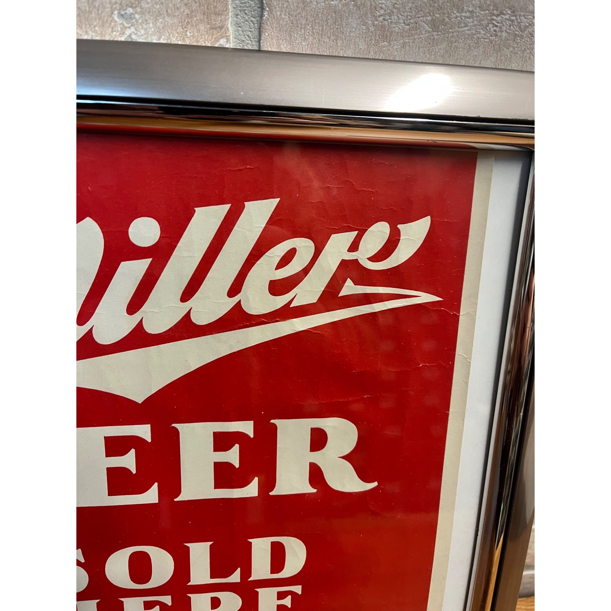 Vintage 1940s Miller Beer Milwaukee Paper Advertising Sign Poster Bar 10 Cents