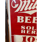 Vintage 1940s Miller Beer Milwaukee Paper Advertising Sign Poster Bar 10 Cents