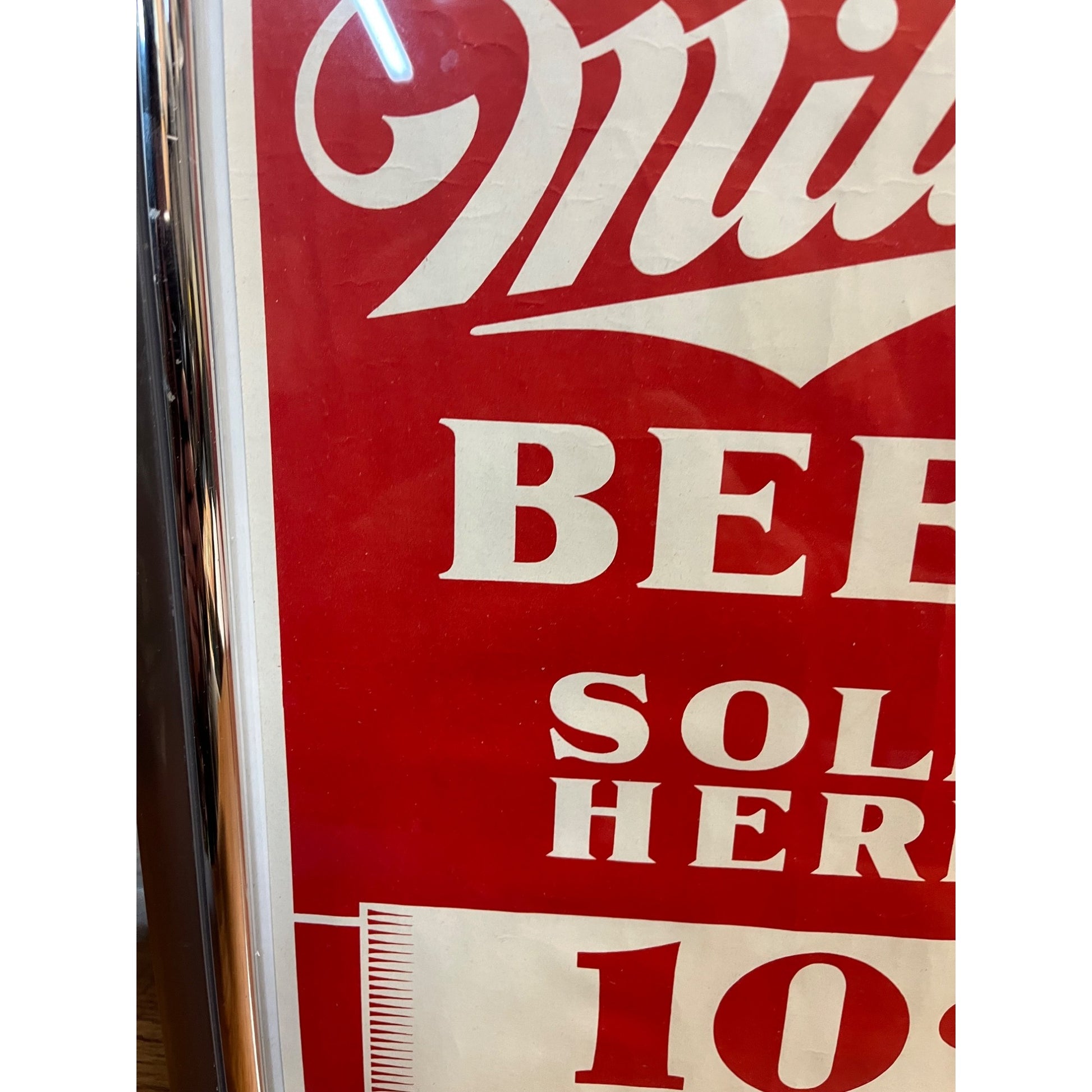 Vintage 1940s Miller Beer Milwaukee Paper Advertising Sign Poster Bar 10 Cents