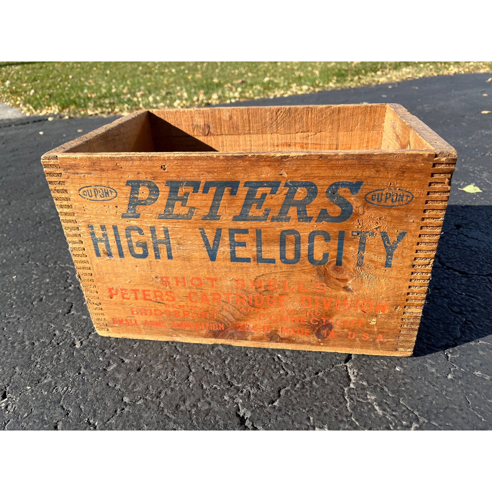 Vintage Peters High Velocity Shot Shells Wooden Ammo Crate Case Box 12ga Shotgun